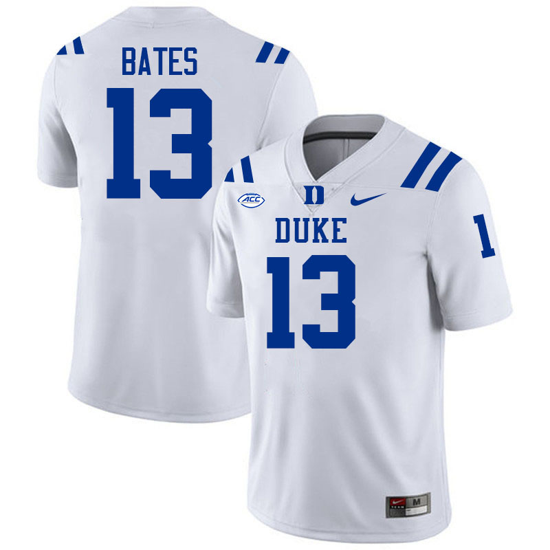 Duke Blue Devils #13 Travis Bates College Football Jersey Stitched-White